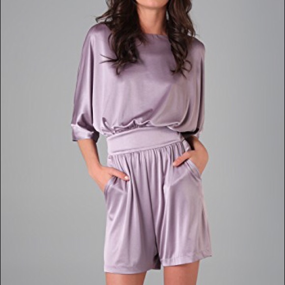 Halston Heritage Pants - NWOT Halston Heritage Mauve Wide Neck Romper - 6